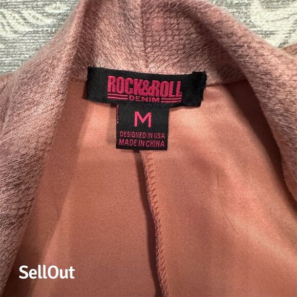 Rock & Roll Denim Women's Pink Fringe Jacket M Western Snake Print - Picture 4 of 8